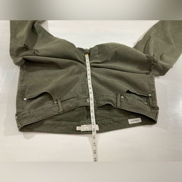 Torrid Women’s 22R Olive Green Boyfriend Jeans Distressed Straight Leg Grunge - Picture 11 of 13